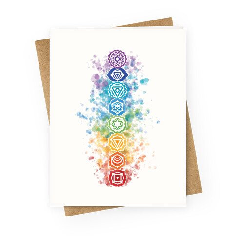 Watercolor Chakra Symbols Greeting Card