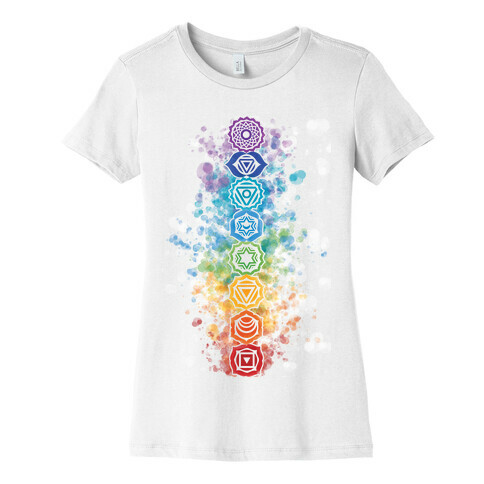 Watercolor Chakra Symbols Womens T-Shirt