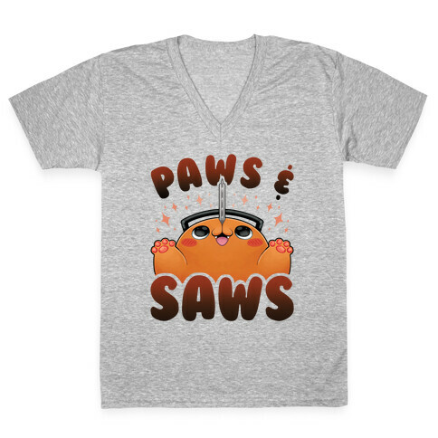 Paws & Saws V-Neck Tee Shirt