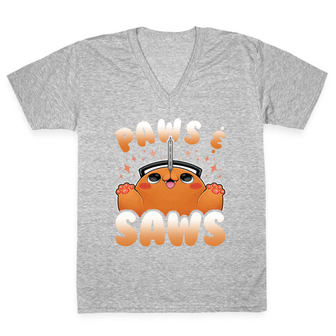 Paws & Saws V-Neck Tee Shirt