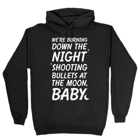 We're Burning Down The Night Shooting Bullets At The Moon Baby Hooded Sweatshirt