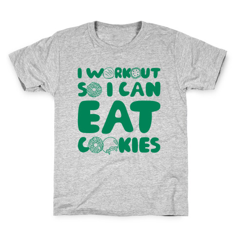 I Workout So I Can Eat Cookies Kids T-Shirt