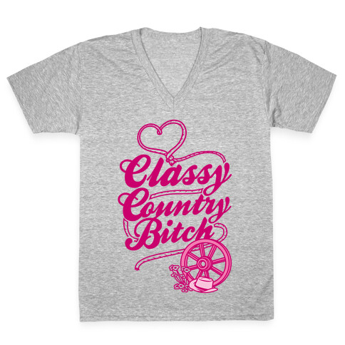 Classy Country Bitch V-Neck Tee Shirt