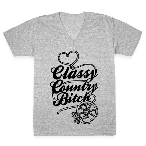 Classy Country Bitch V-Neck Tee Shirt