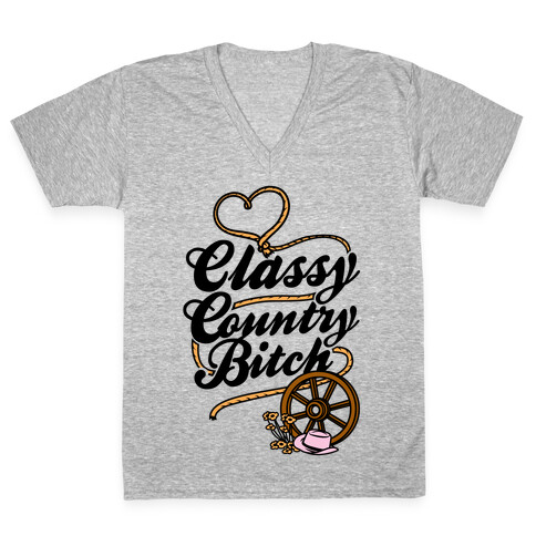 Classy Country Bitch V-Neck Tee Shirt