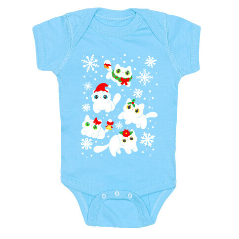 Christmas Cats Pattern Baby One-Piece