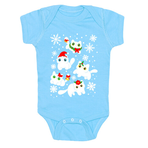 Christmas Cats Pattern Baby One-Piece