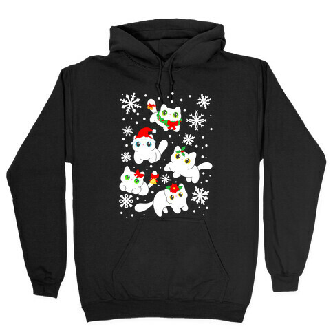 Christmas Cats Pattern Hooded Sweatshirt