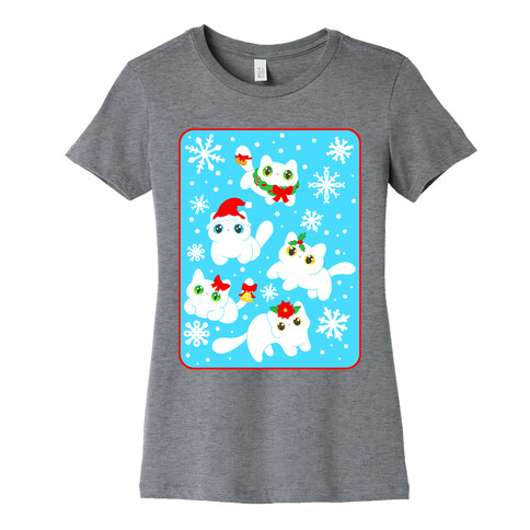 Christmas Cats Pattern Womens T-Shirt
