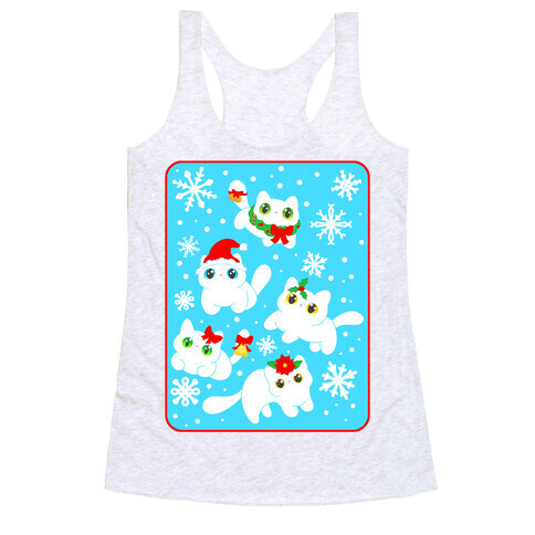 Christmas Cats Pattern Racerback Tank Top