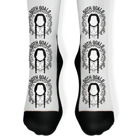 Wednesday Addams Goth Goals Sock