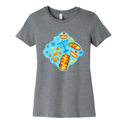 Traditional Hanukkah Food Pattern Womens T-Shirt