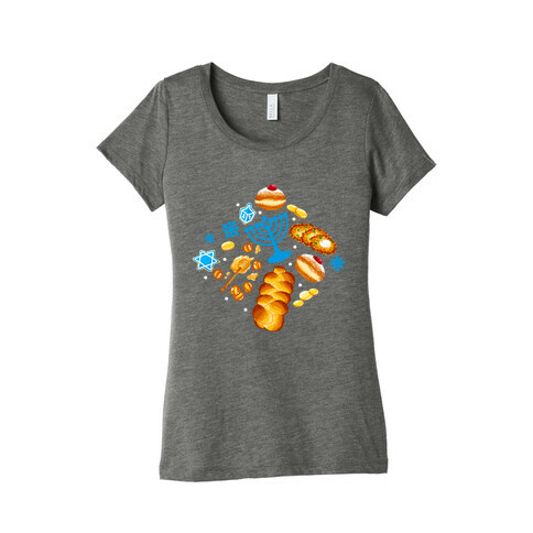 Traditional Hanukkah Food Pattern Womens T-Shirt