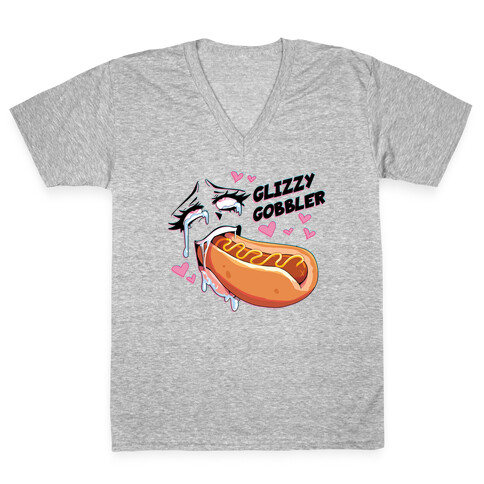 Ahegao Glizzy Gobbler V-Neck Tee Shirt