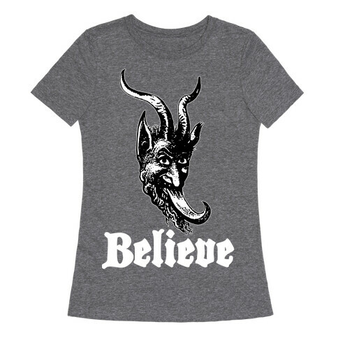 Believe In Krampus Womens T-Shirt