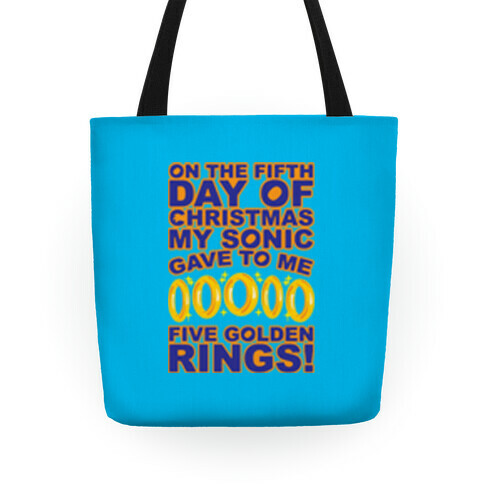 On The Fifth Day Of Christmas My Sonic Gave To Me Parody Tote