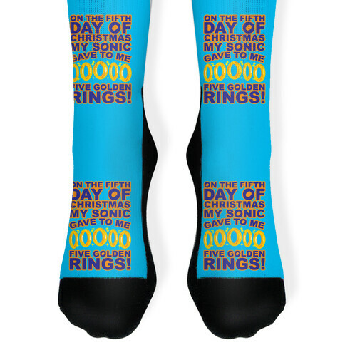 On The Fifth Day Of Christmas My Sonic Gave To Me Parody Sock