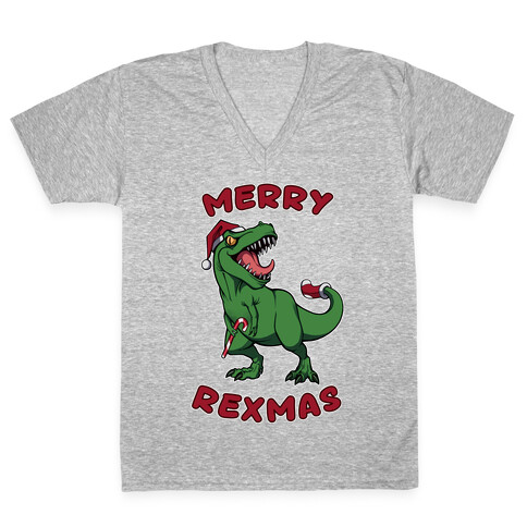 Merry Rexmas V-Neck Tee Shirt