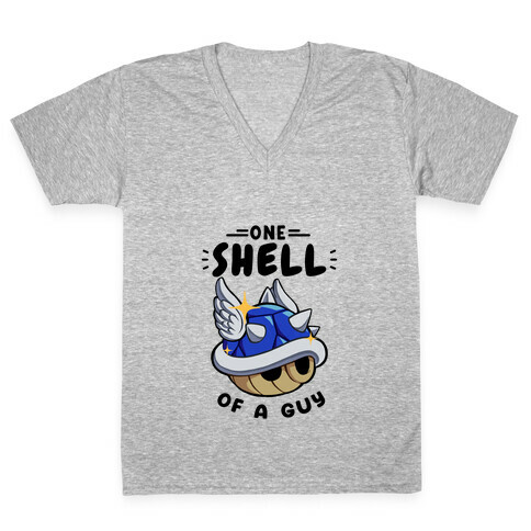 One Shell of A Guy: Blueshell Ver V-Neck Tee Shirt