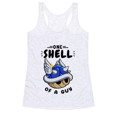 One Shell of A Guy: Blueshell Ver Racerback Tank Top