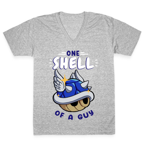 One Shell of A Guy: Blueshell Ver V-Neck Tee Shirt