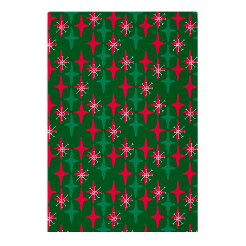 Retro Christmas Sparkle Pattern Garden Flag