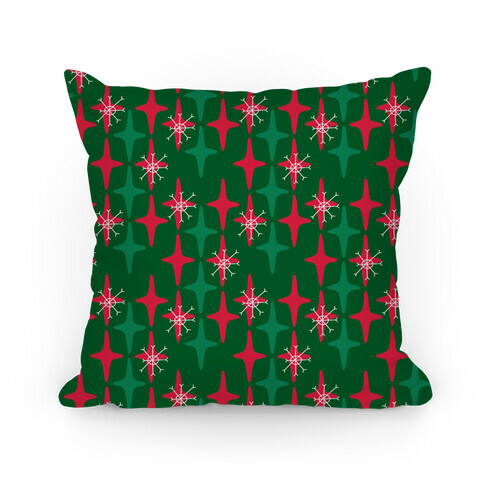 Retro Christmas Sparkle Pattern Pillow