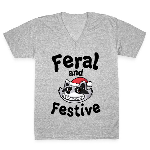 Festive and Feral V-Neck Tee Shirt