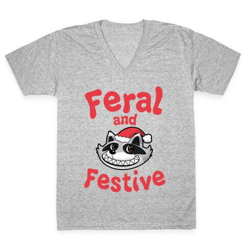 Festive and Feral V-Neck Tee Shirt