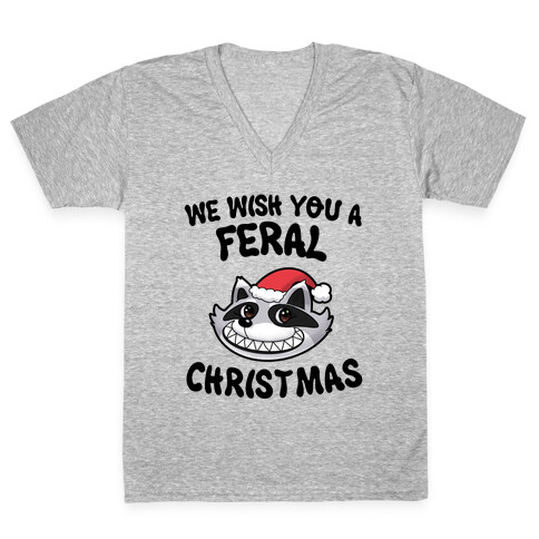 We Wish You a Feral Christmas V-Neck Tee Shirt
