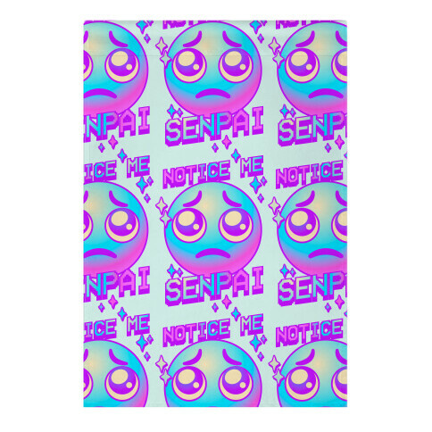 Notice Me Senpai Vaporwave Emoji Garden Flag