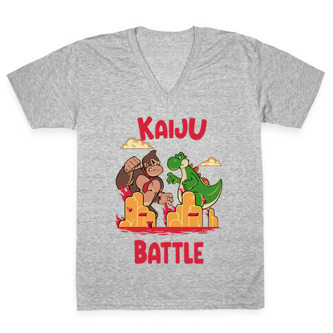 Kaiju Battle V-Neck Tee Shirt