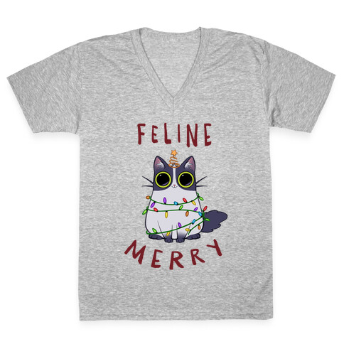 Feline Merry V-Neck Tee Shirt