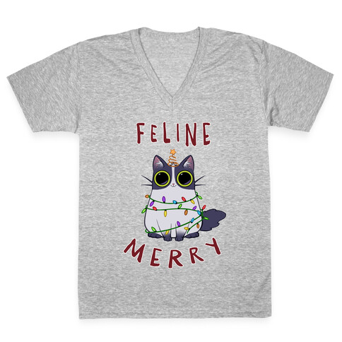 Feline Merry V-Neck Tee Shirt