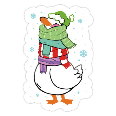 Scarf Duck Die Cut Sticker