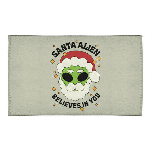 Santa Alien Believes in You Welcome Mat