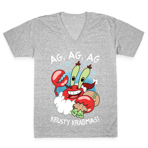 Krusty Krabmas!  V-Neck Tee Shirt