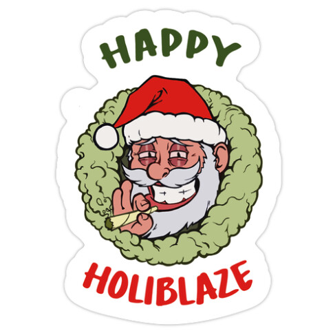 Happy Holiblaze Die Cut Sticker