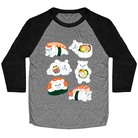 Sushi Bears Pattern Baseball Tee