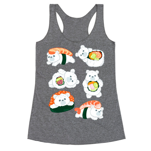 Sushi Bears Pattern Racerback Tank Top