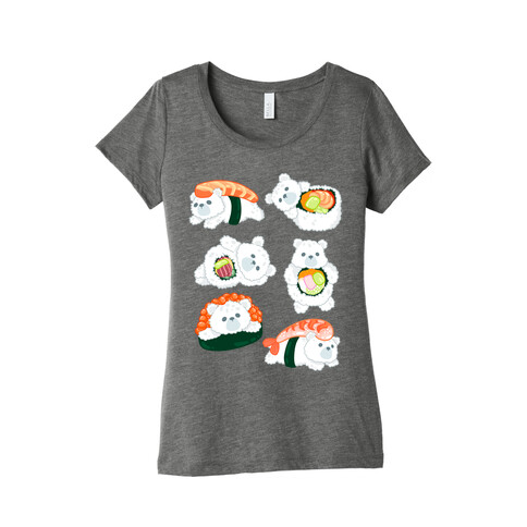 Sushi Bears Pattern Womens T-Shirt