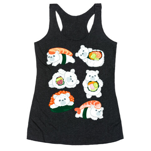 Sushi Bears Pattern Racerback Tank Top