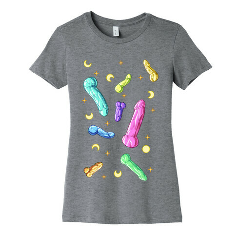 Penis Crystal Pattern Womens T-Shirt