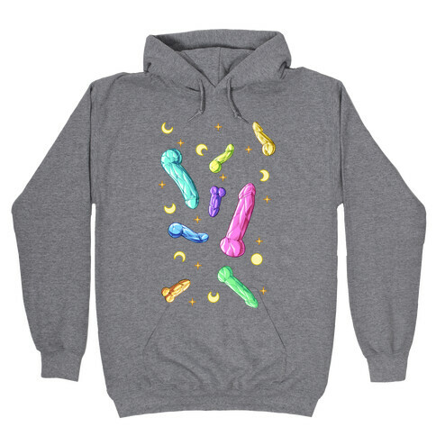 Penis Crystal Pattern Hooded Sweatshirt