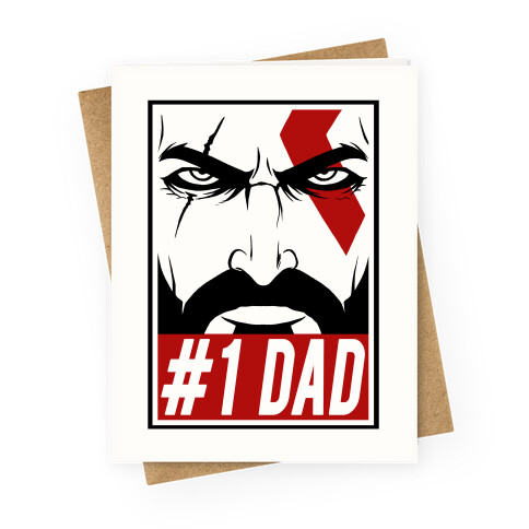 #1 Dad: Kratos Greeting Card