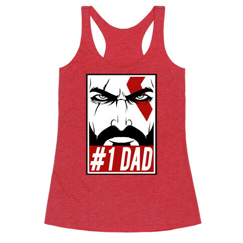 #1 Dad: Kratos Racerback Tank Top