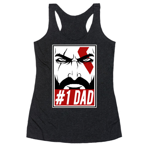 #1 Dad: Kratos Racerback Tank Top