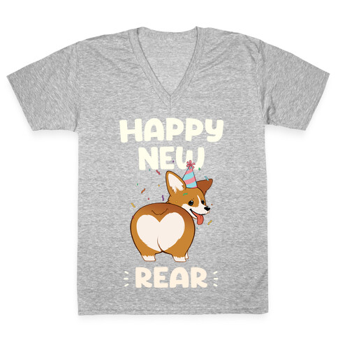 Happy New Rear V-Neck Tee Shirt