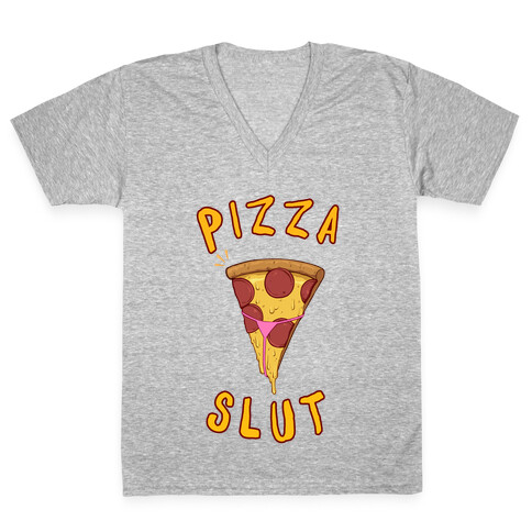 Pizza Slut V-Neck Tee Shirt