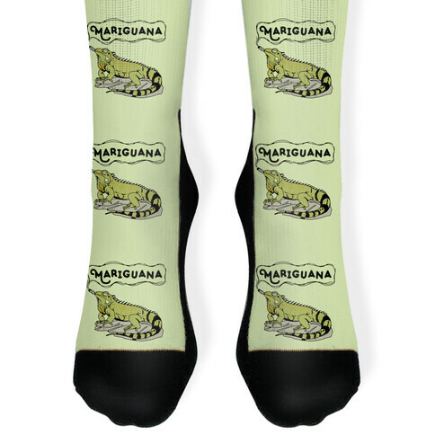 Mariguana Marijuana Iguana Sock